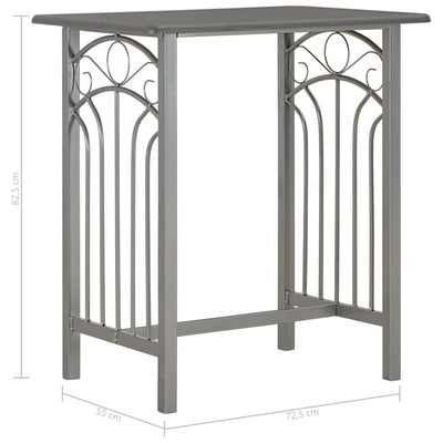 vidaXL 3 Piece Bar Set Wood and Steel Black