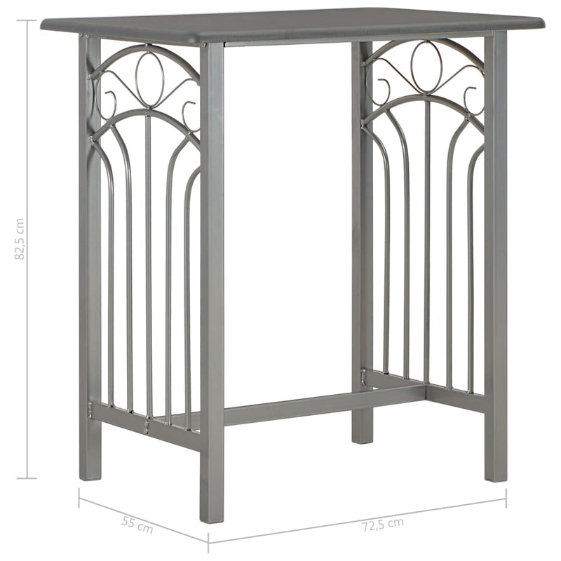 vidaXL 3 Piece Bar Set Wood and Steel Black