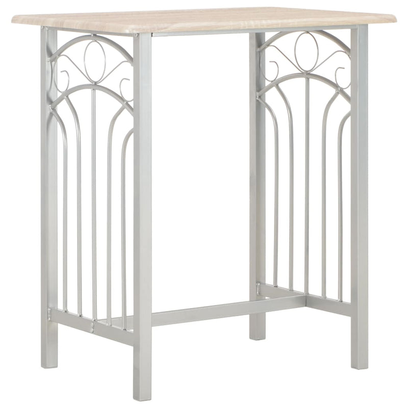 vidaXL 3 Piece Bar Set Wood and Steel