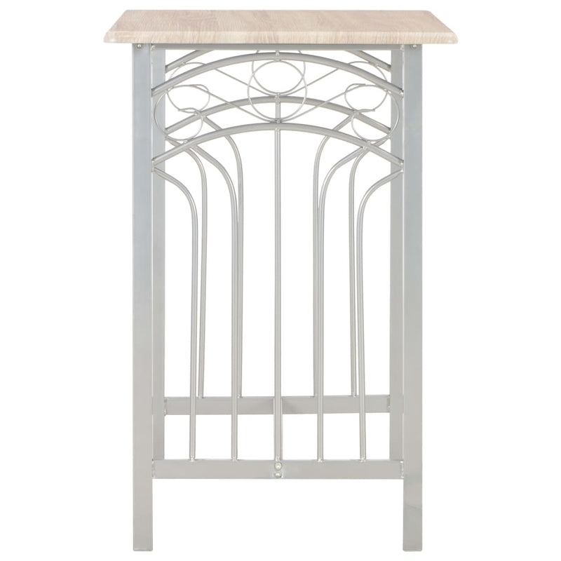 vidaXL 3 Piece Bar Set Wood and Steel