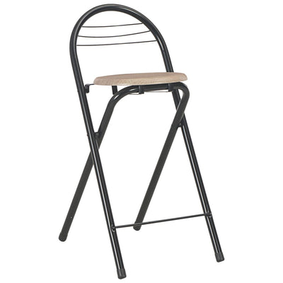 vidaXL 3 Piece Bar Set with Shelves Wood and Steel Black