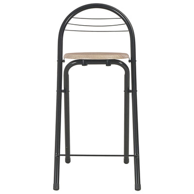 vidaXL 3 Piece Bar Set with Shelves Wood and Steel Black