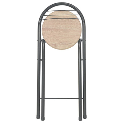 vidaXL 3 Piece Bar Set with Shelves Wood and Steel Black