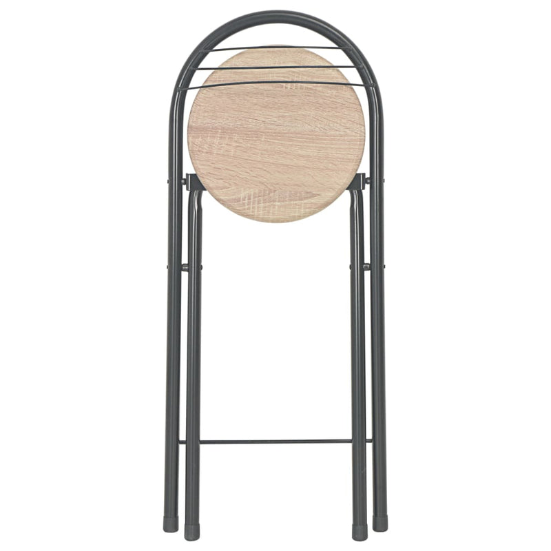 vidaXL 3 Piece Bar Set with Shelves Wood and Steel Black