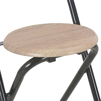 vidaXL 3 Piece Bar Set with Shelves Wood and Steel Black