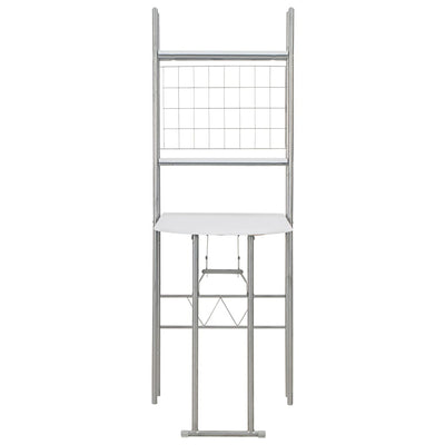 vidaXL 3 Piece Folding Dining Set with Storage Rack MDF and Steel Black