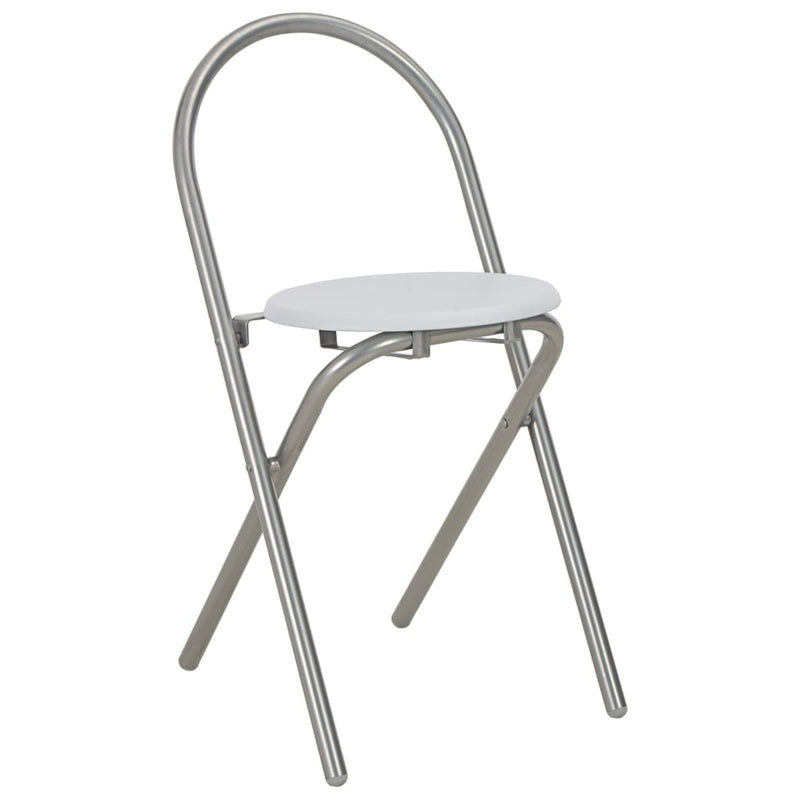 vidaXL 3 Piece Folding Dining Set with Storage Rack MDF and Steel Black