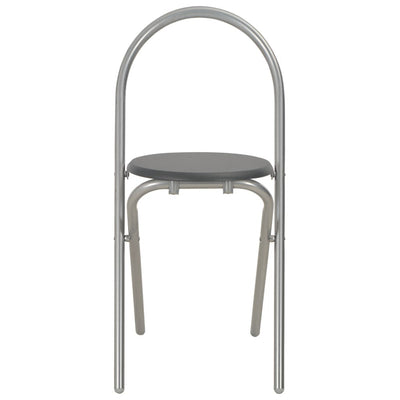 vidaXL 3 Piece Folding Dining Set with Storage Rack MDF and Steel Black