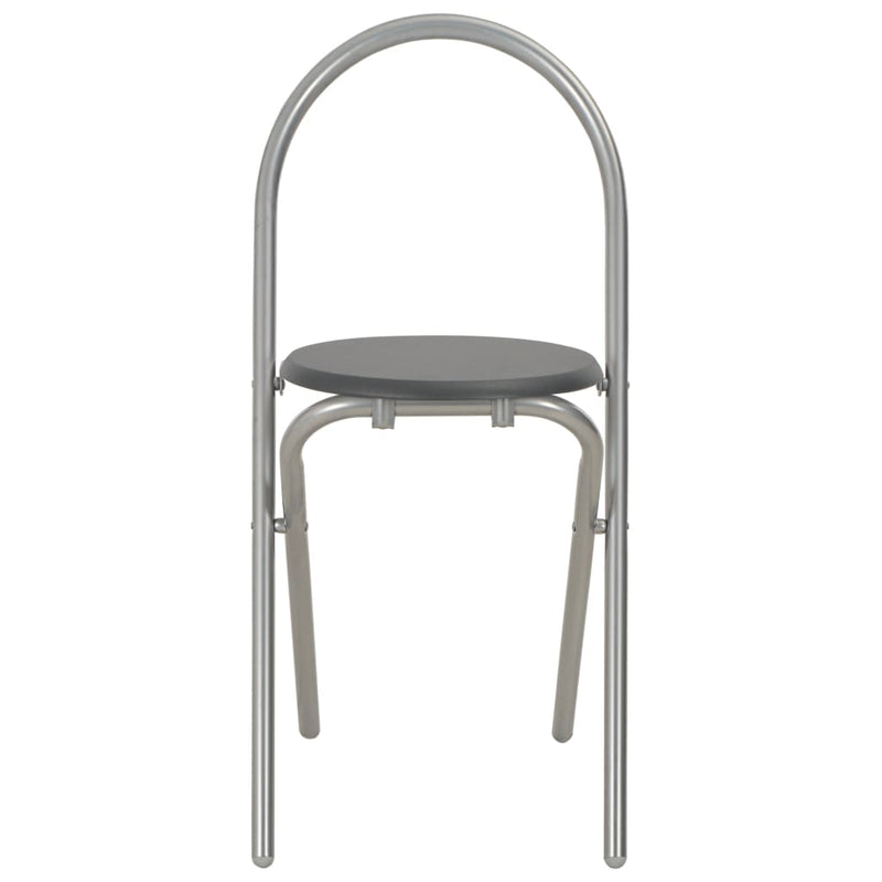 vidaXL 3 Piece Folding Dining Set with Storage Rack MDF and Steel Black