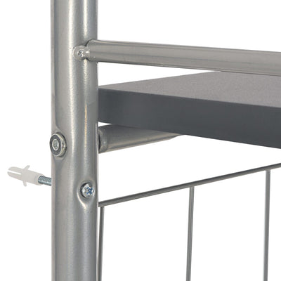 vidaXL 3 Piece Folding Dining Set with Storage Rack MDF and Steel Black