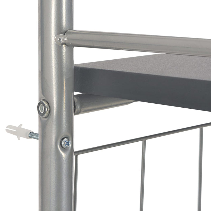 vidaXL 3 Piece Folding Dining Set with Storage Rack MDF and Steel Black