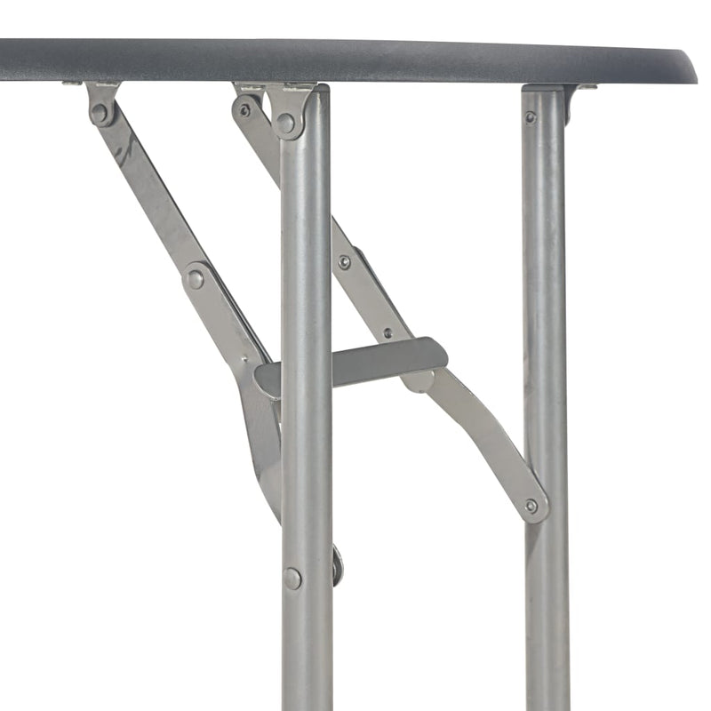 vidaXL 3 Piece Folding Dining Set with Storage Rack MDF and Steel Black