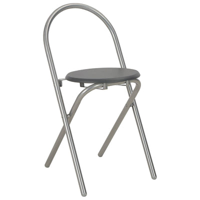 vidaXL 3 Piece Folding Dining Set with Storage Rack MDF and Steel Black