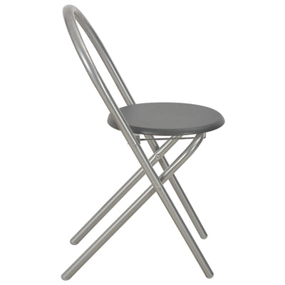 vidaXL 3 Piece Folding Dining Set with Storage Rack MDF and Steel Black