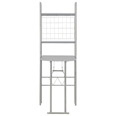 vidaXL 3 Piece Folding Dining Set with Storage Rack MDF and Steel Black