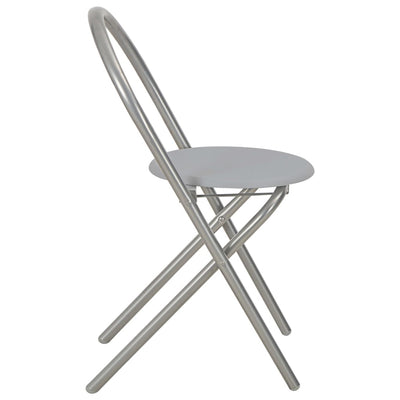 vidaXL 3 Piece Folding Dining Set with Storage Rack MDF and Steel Black