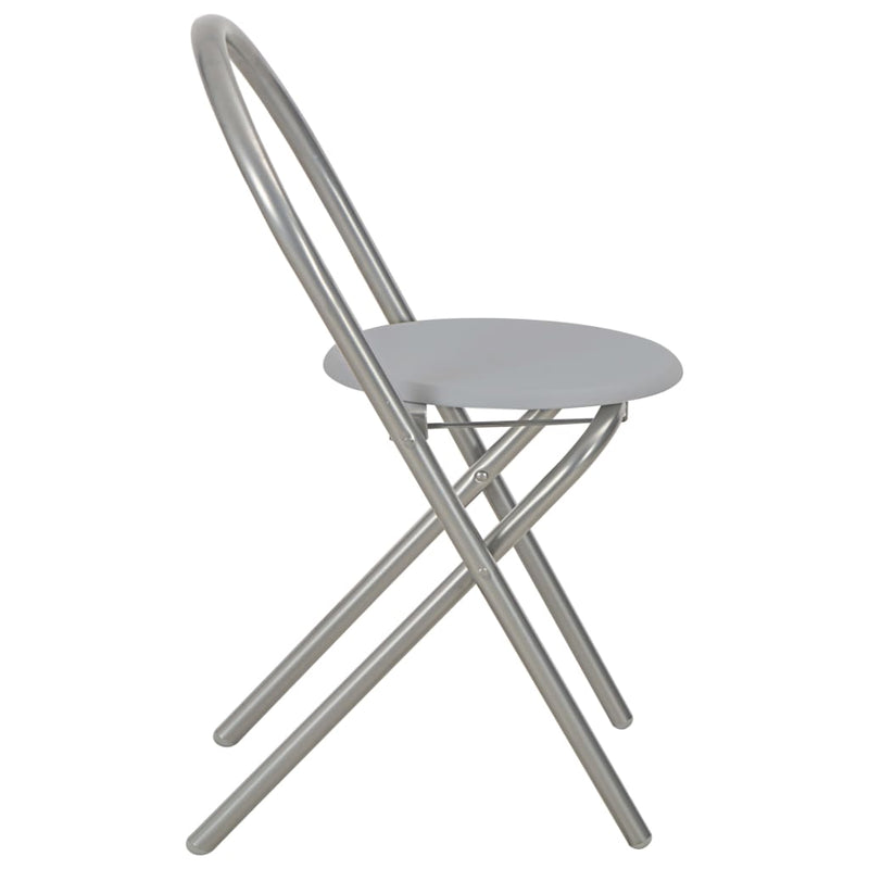 vidaXL 3 Piece Folding Dining Set with Storage Rack MDF and Steel Black