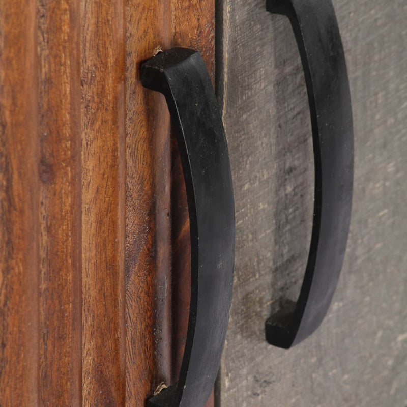 vidaXL TV Cabinet Grey 130x30x46 cm Solid Rough Mango Wood