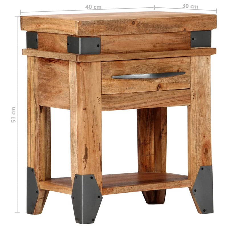 vidaXL Bedside Cabinet 40x30x51 cm Solid Wood Acacia