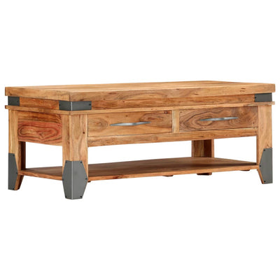 vidaXL Coffee Table 110x52x45 cm Solid Wood Acacia