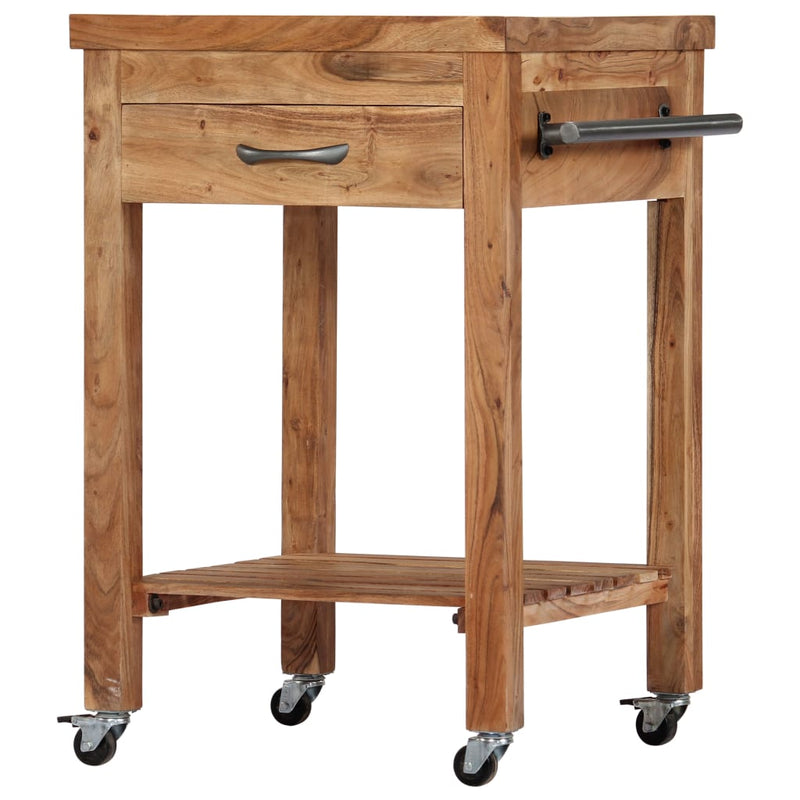 vidaXL Kitchen Trolley 58x58x89 cm Solid Acacia Wood