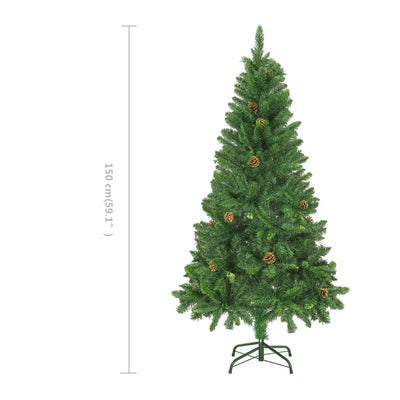 vidaXL Artificial Christmas Tree with Pine Cones Green 150 cm