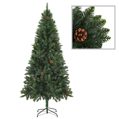 vidaXL Artificial Christmas Tree with Pine Cones Green 150 cm