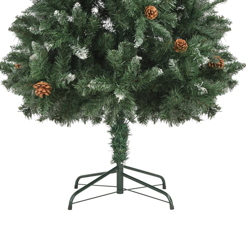 vidaXL Artificial Christmas Tree with Pine Cones and White Glitter 210 cm