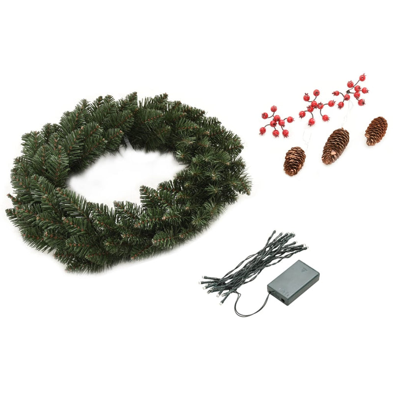 vidaXL Christmas Wreaths 2 pcs with Decoration Green 45 cm