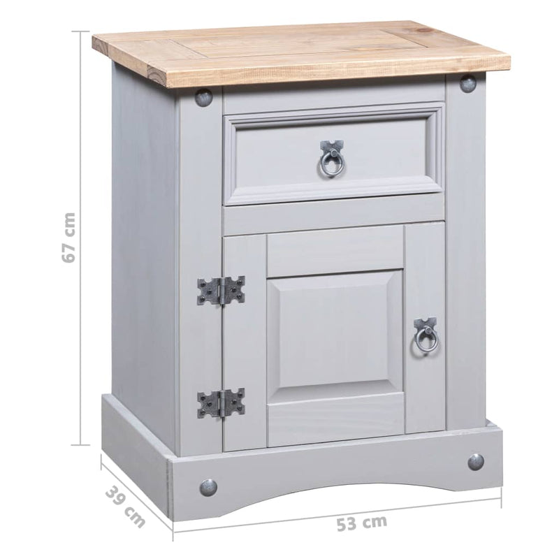 vidaXL Bedside Cabinet Mexican Pine Corona Range 53x39x66 cm