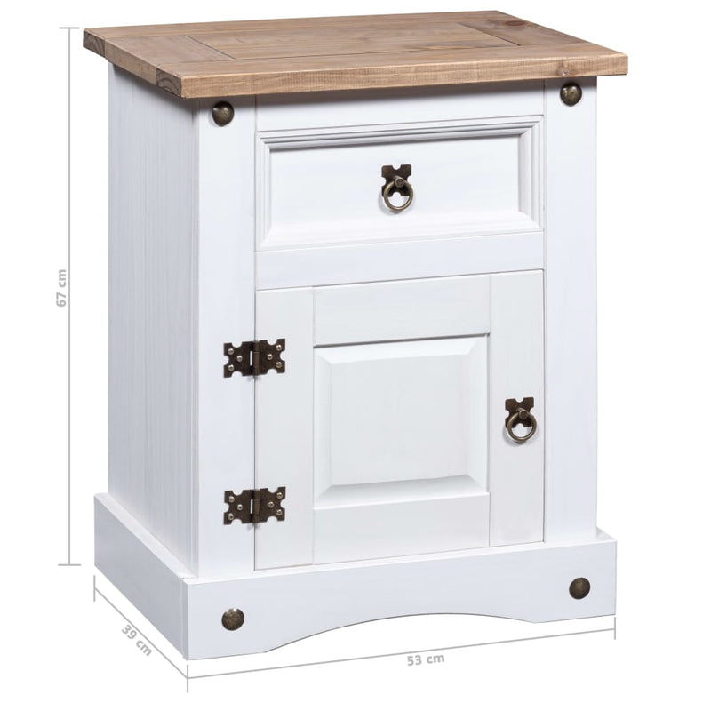 vidaXL Bedside Cabinet Mexican Pine Corona Range 53x39x66 cm