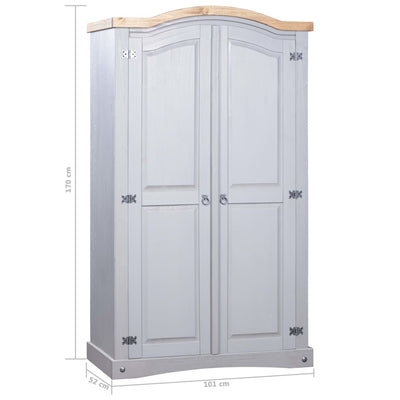vidaXL Wardrobe Mexican Pine Corona Range 2 Doors