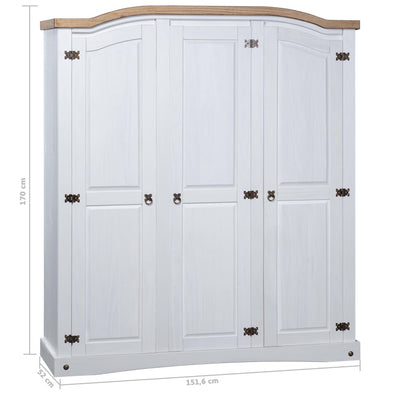 vidaXL Wardrobe Mexican Pine Corona Range 3 Doors