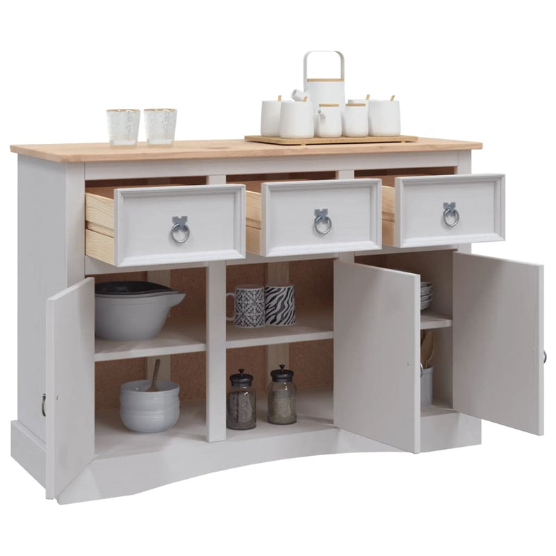 vidaXL Sideboard Solid Mexican Pinewood Corona Range 132x43x78 cm