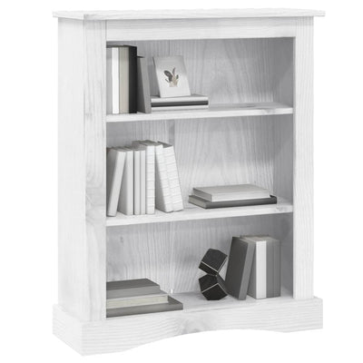 vidaXL 3-Tier Bookcase Mexican Pine Corona Range White 81x29x100 cm