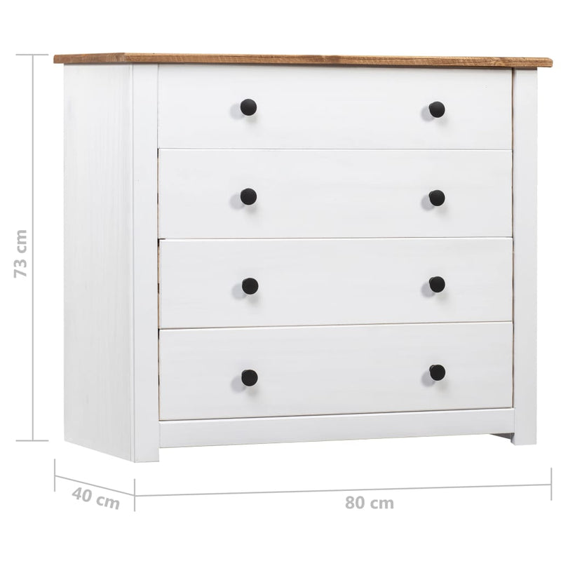 vidaXL Side Cabinet 80x40x73 cm Pine Panama Range