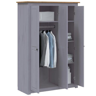 vidaXL 3-Door Wardrobe 118x50x171.5 cm Pine Panama Range