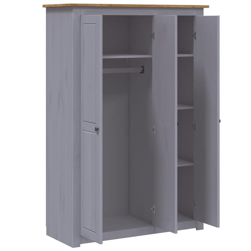 vidaXL 3-Door Wardrobe 118x50x171.5 cm Pine Panama Range