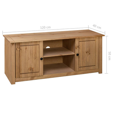 vidaXL TV Cabinet 120x40x50 cm Solid Pine Wood Panama Range