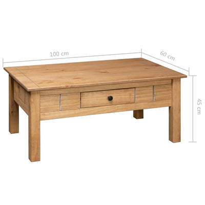 vidaXL Coffee Table 100x60x45 cm Solid Pine Wood Panama Range
