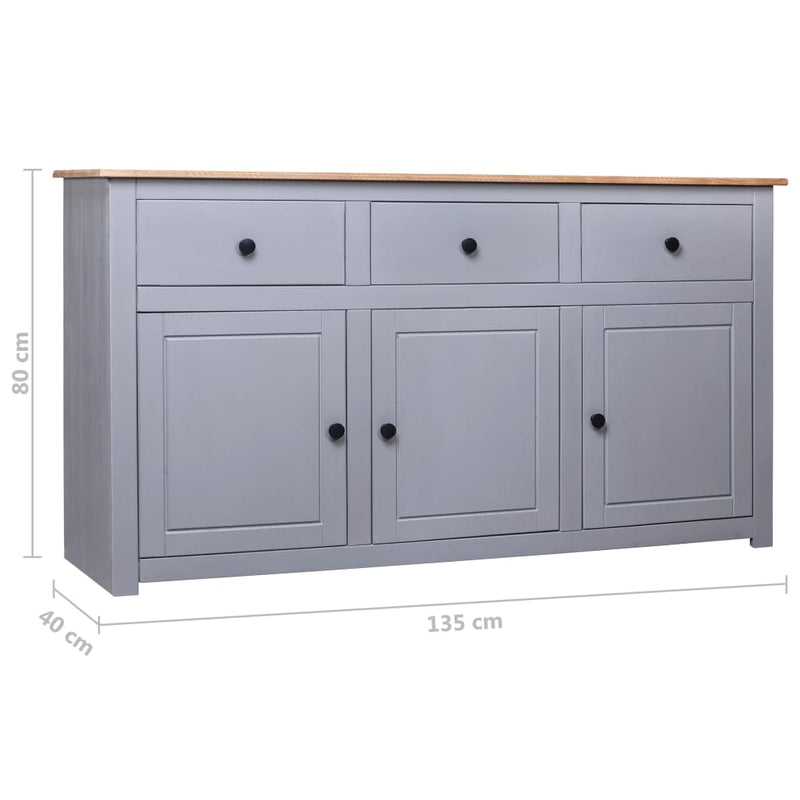vidaXL Sideboard 135x40x80 cm Solid Pinewood Panama Range