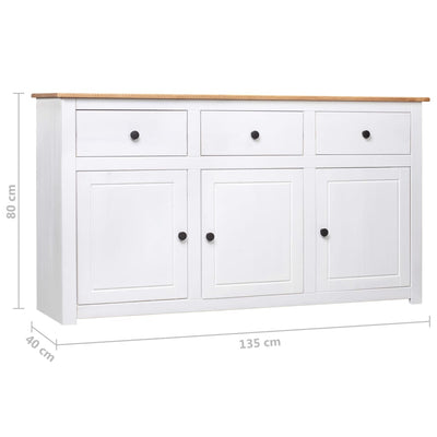 vidaXL Sideboard 135x40x80 cm Solid Pinewood Panama Range