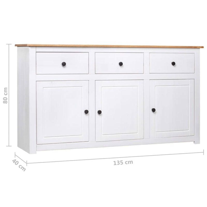 vidaXL Sideboard 135x40x80 cm Solid Pinewood Panama Range