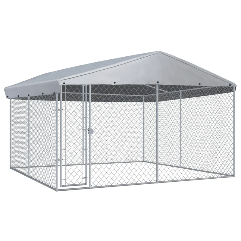 vidaXL Outdoor Dog Kennel with Canopy Top 382x192x225 cm