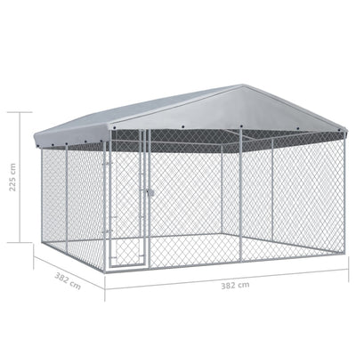 vidaXL Outdoor Dog Kennel with Canopy Top 382x192x225 cm