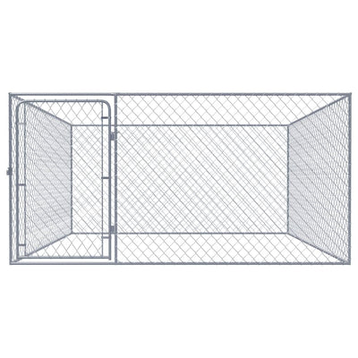 vidaXL Outdoor Dog Kennel Galvanised Steel 4x4x1 m