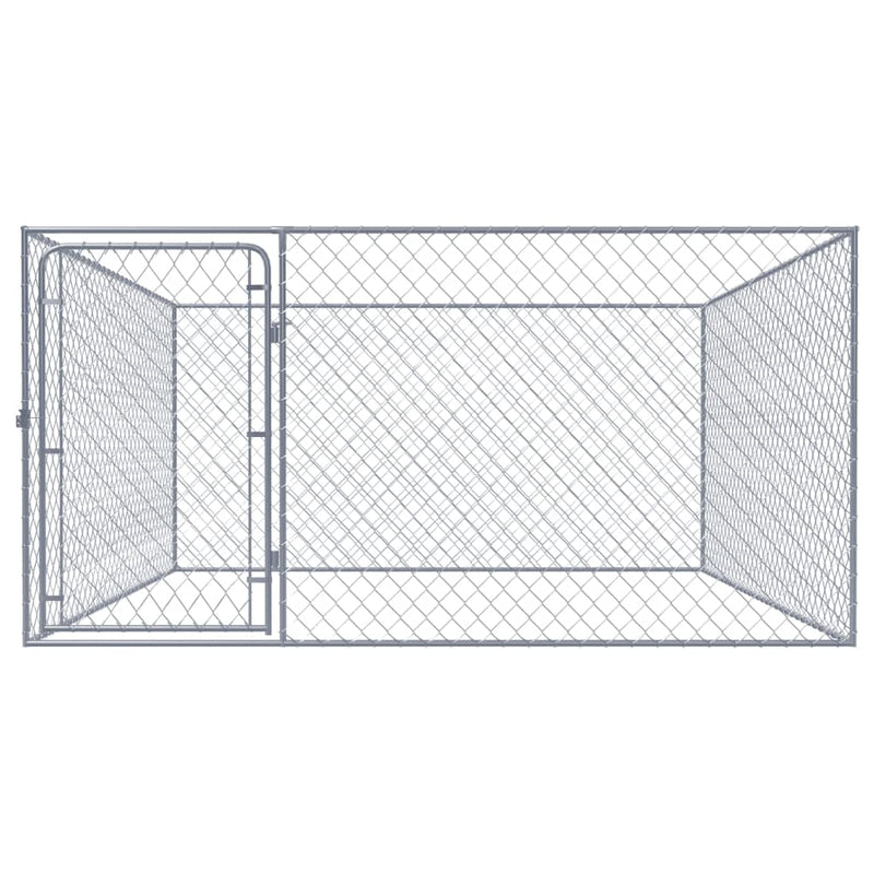 vidaXL Outdoor Dog Kennel Galvanised Steel 4x4x1 m