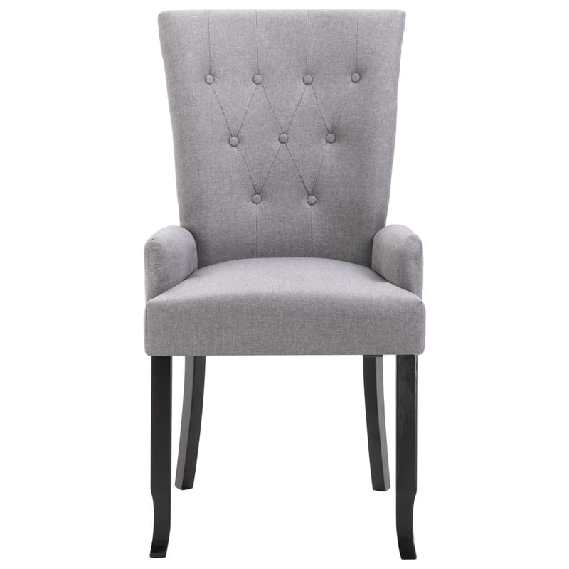 vidaXL Dining Chairs with Armrests 6 pcs Light Grey Fabric