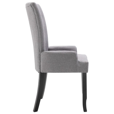 vidaXL Dining Chairs with Armrests 6 pcs Light Grey Fabric