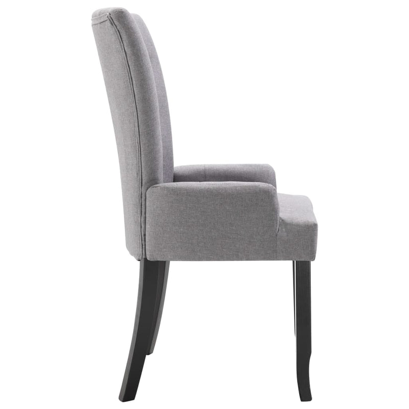 vidaXL Dining Chairs with Armrests 6 pcs Light Grey Fabric